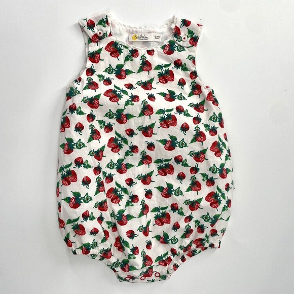 Baby Boden Other - Baby Boden Vintage Strawberry Bubble / Romper Girl's Size 12-18 Month